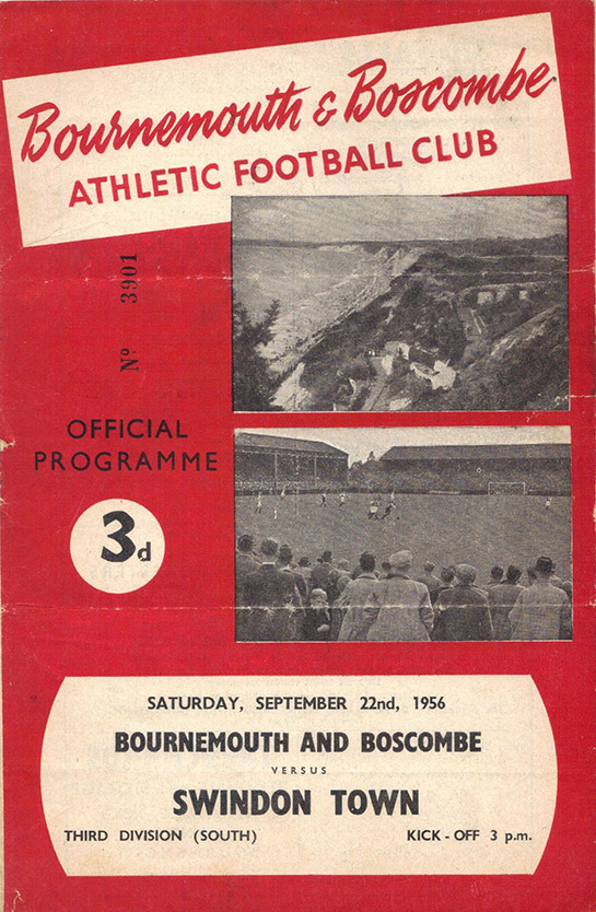 <b>Saturday, September 22, 1956</b><br />vs. Bournemouth and Boscombe Athletic (Away)